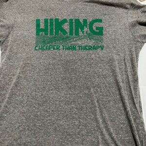 Crazy Dog Hiking Graphic T-Shirts Heather Gray Tee